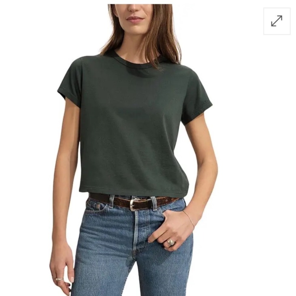 Buck Mason Pima Boxy Crewneck Tee Seagrass Green Cotton T-Shirt BW11142 Small